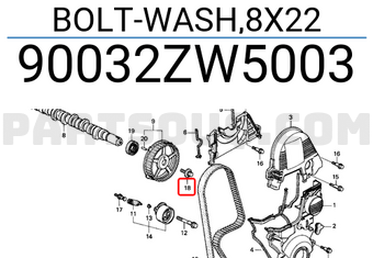 Honda 90032ZW5003 BOLT-WASH,8X22
