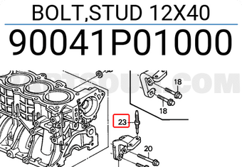 Honda 90041P01000 BOLT,STUD 12X40