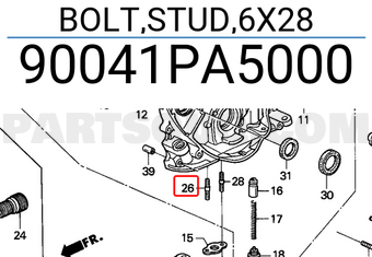 Honda 90041PA5000 BOLT,STUD,6X28