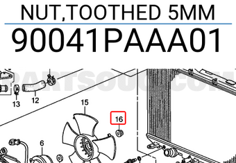 Honda 90041PAAA01 NUT,TOOTHED 5MM