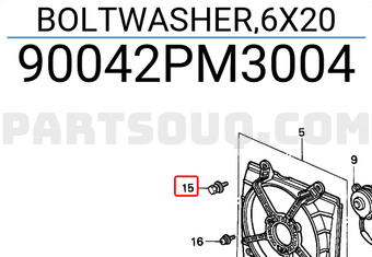 Honda 90042PM3004 BOLTWASHER,6X20
