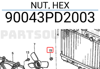 Honda 90043PD2003 NUT, HEX
