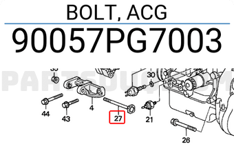 Honda 90057PG7003 BOLT, ACG