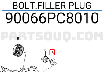 Honda 90066PC8010 BOLT,FILLER PLUG