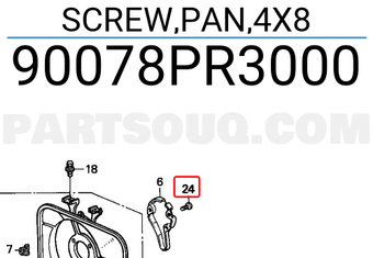 Honda 90078PR3000 SCREW,PAN,4X8