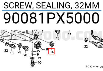 Honda 90081PX5000 SCREW, SEALING, 32MM
