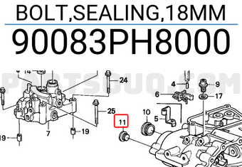 Honda 90083PH8000 BOLT,SEALING,18MM