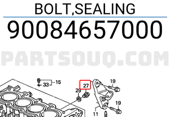 Honda 90084657000 BOLT,SEALING