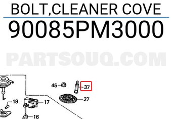 Honda 90085PM3000 BOLT,CLEANER COVE