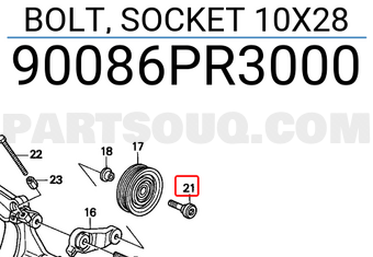 Honda 90086PR3000 BOLT, SOCKET 10X28