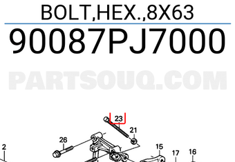 Honda 90087PJ7000 BOLT,HEX.,8X63
