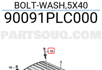 Honda 90091PLC000 BOLT-WASH,5X40