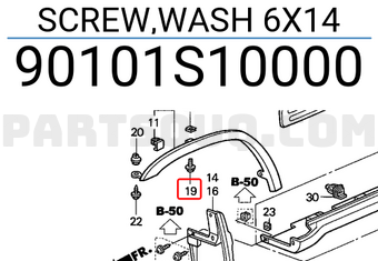 Honda 90101S10000 SCREW,WASH 6X14