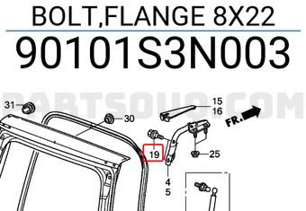 Honda 90101S3N003 BOLT,FLANGE 8X22