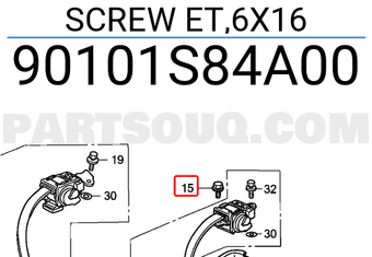 Honda 90101S84A00 SCREW ET,6X16