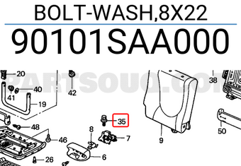 Honda 90101SAA000 BOLT-WASH,8X22