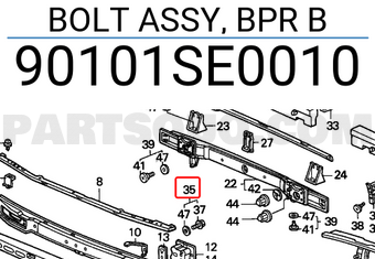 Honda 90101SE0010 BOLT ASSY, BPR B