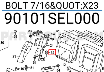 Honda 90101SEL000 BOLT 7/16"X23