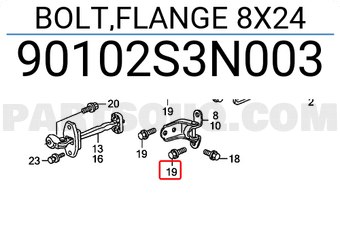Honda 90102S3N003 BOLT,FLANGE 8X24