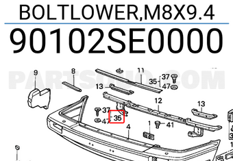 Honda 90102SE0000 BOLTLOWER,M8X9.4