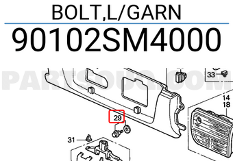 Honda 90102SM4000 BOLT,L/GARN