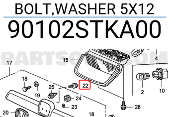 Honda 90102STKA00 BOLT,WASHER 5X12