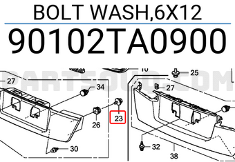 Honda 90102TA0900 BOLT WASH,6X12
