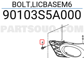 Honda 90103S5A000 BOLT,LICBASEM6