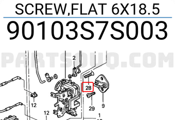 Honda 90103S7S003 SCREW,FLAT 6X18.5