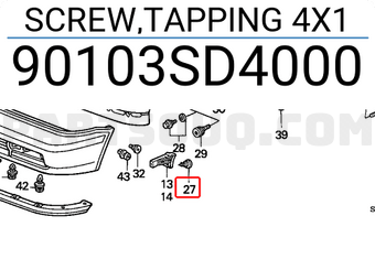 Honda 90103SD4000 SCREW,TAPPING 4X1