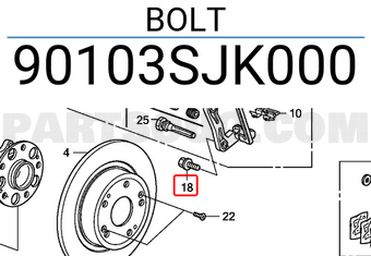 Honda 90103SJK000 BOLT