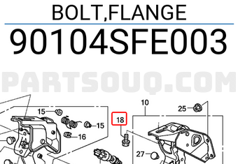 Honda 90104SFE003 BOLT,FLANGE