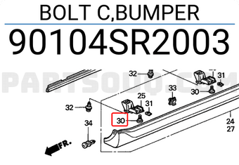 Honda 90104SR2003 BOLT C,BUMPER