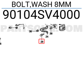 Honda 90104SV4000 BOLT,WASH 8MM