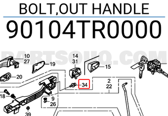 Honda 90104TR0000 BOLT,OUT HANDLE