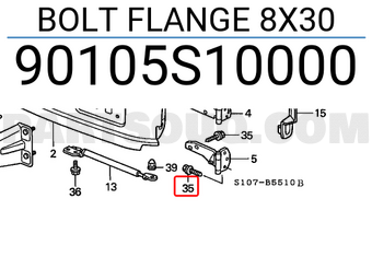 Honda 90105S10000 BOLT FLANGE 8X30