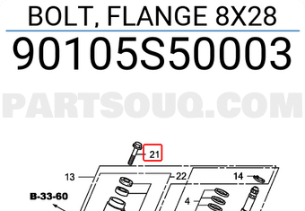 Honda 90105S50003 BOLT, FLANGE 8X28