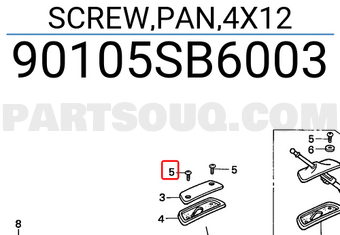 Honda 90105SB6003 SCREW,PAN,4X12