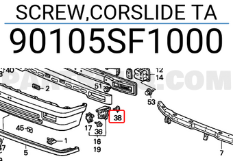 Honda 90105SF1000 SCREW,CORSLIDE TA
