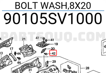 Honda 90105SV1000 BOLT WASH,8X20
