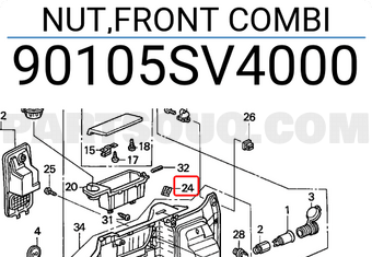 Honda 90105SV4000 NUT,FRONT COMBI