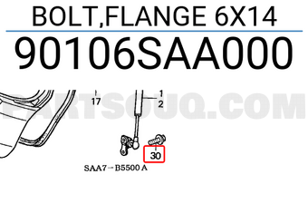 Honda 90106SAA000 BOLT,FLANGE 6X14