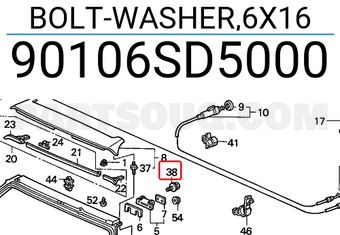 Honda 90106SD5000 BOLT-WASHER,6X16