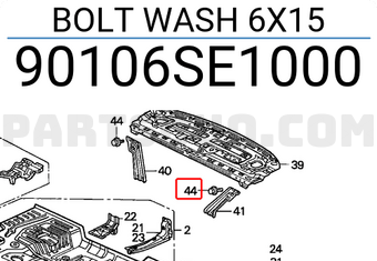 Honda 90106SE1000 BOLT WASH 6X15