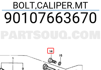 Honda 90107663670 BOLT,CALIPER.MT