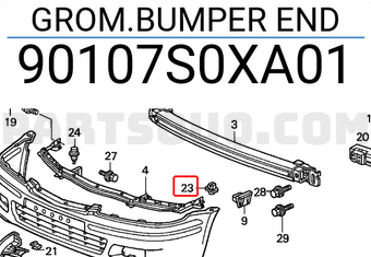 Honda 90107S0XA01 GROM.BUMPER END