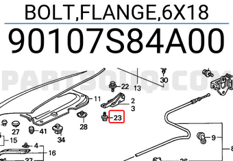 Honda 90107S84A00 BOLT,FLANGE,6X18