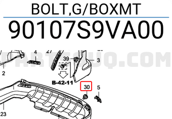 Honda 90107S9VA00 BOLT,G/BOXMT