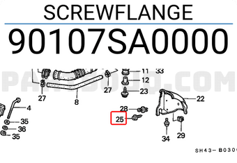 Honda 90107SA0000 SCREWFLANGE