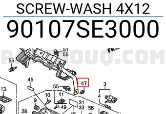 Honda 90107SE3000 SCREW-WASH 4X12
